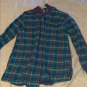 L.L. Bean plaid  Hoodie Jacket (girls)